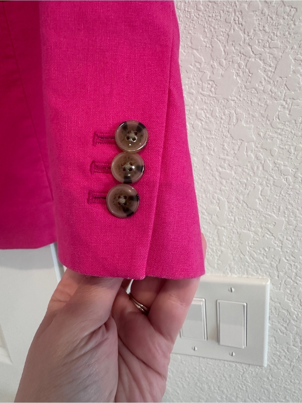 J.Crew Hot Pink Blazer One Button Size 14 Career Fuchsia - Picture 3 of 6